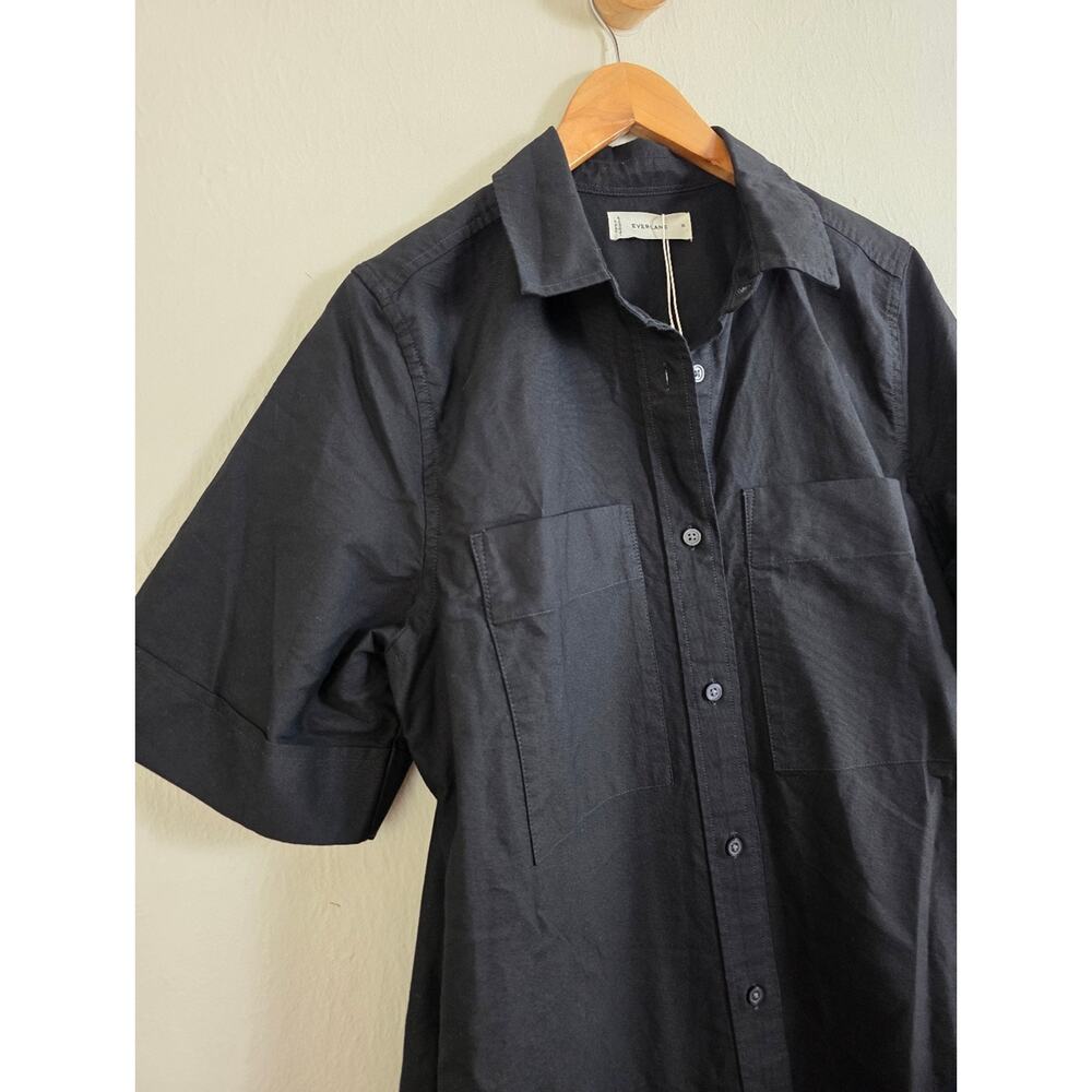 Everlane The Oxford Short Sleeve Black Shirt Dress NWT Organic Cotton Medium M - Picture 8 of 14